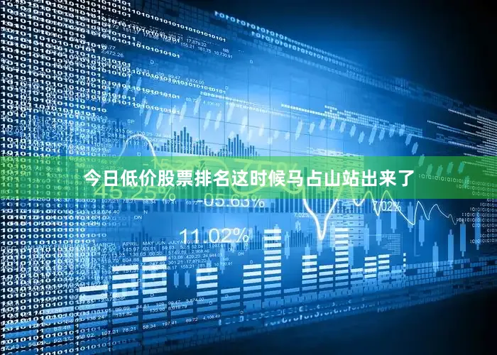 今日低价股票排名这时候马占山站出来了